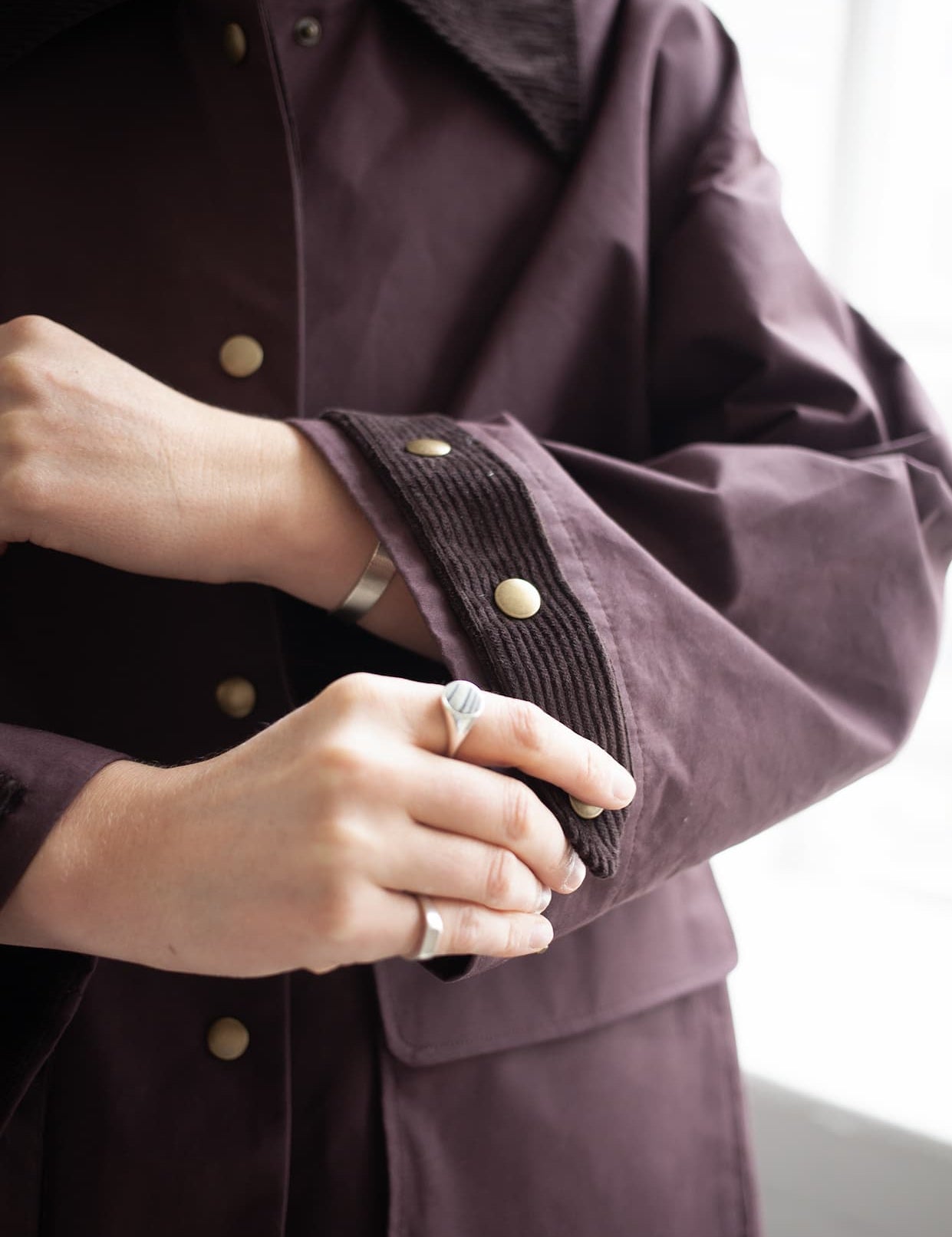 Waxed Cotton & Corduroy Darcy Coat