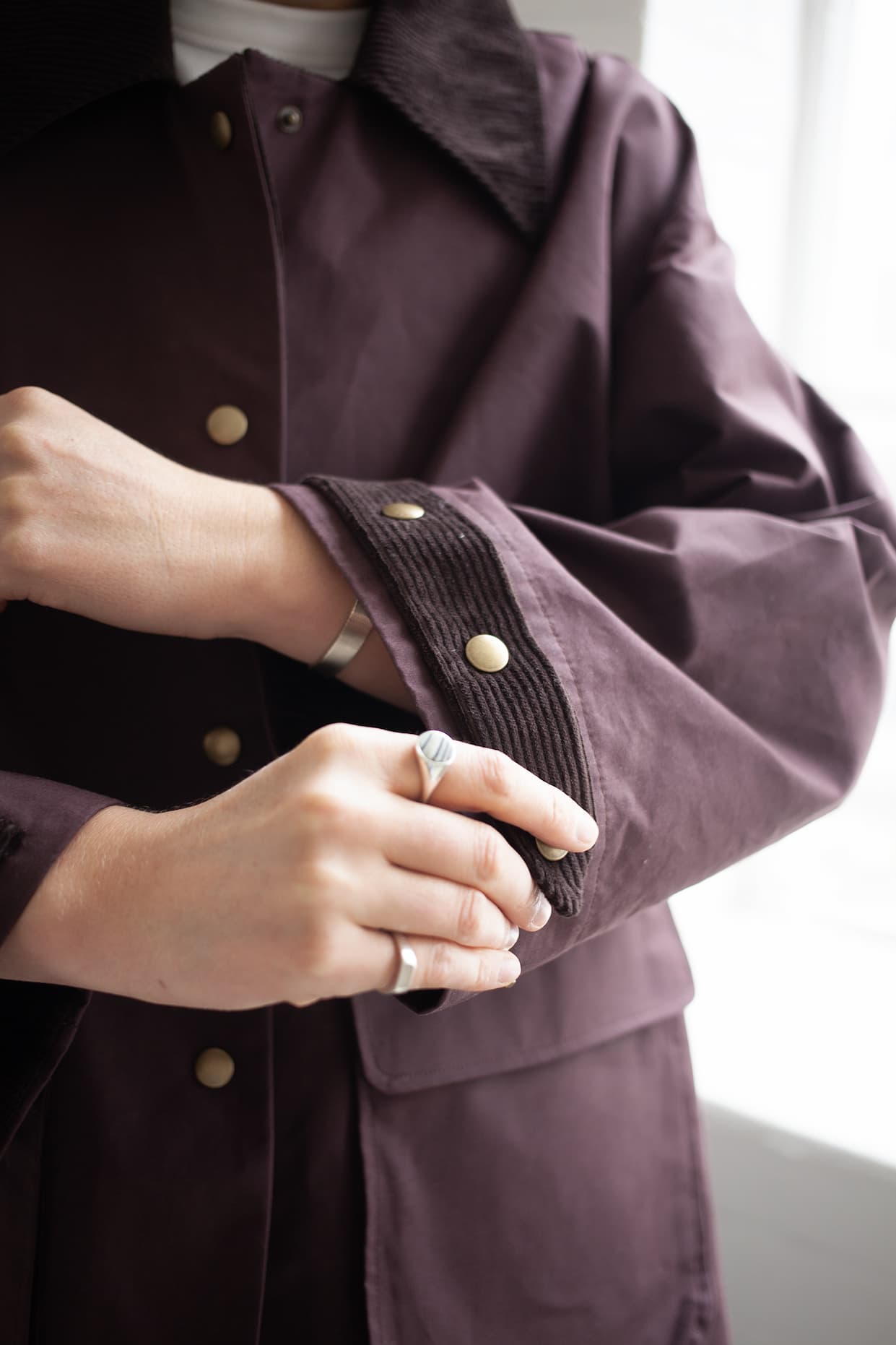 Waxed Cotton & Corduroy Darcy Coat