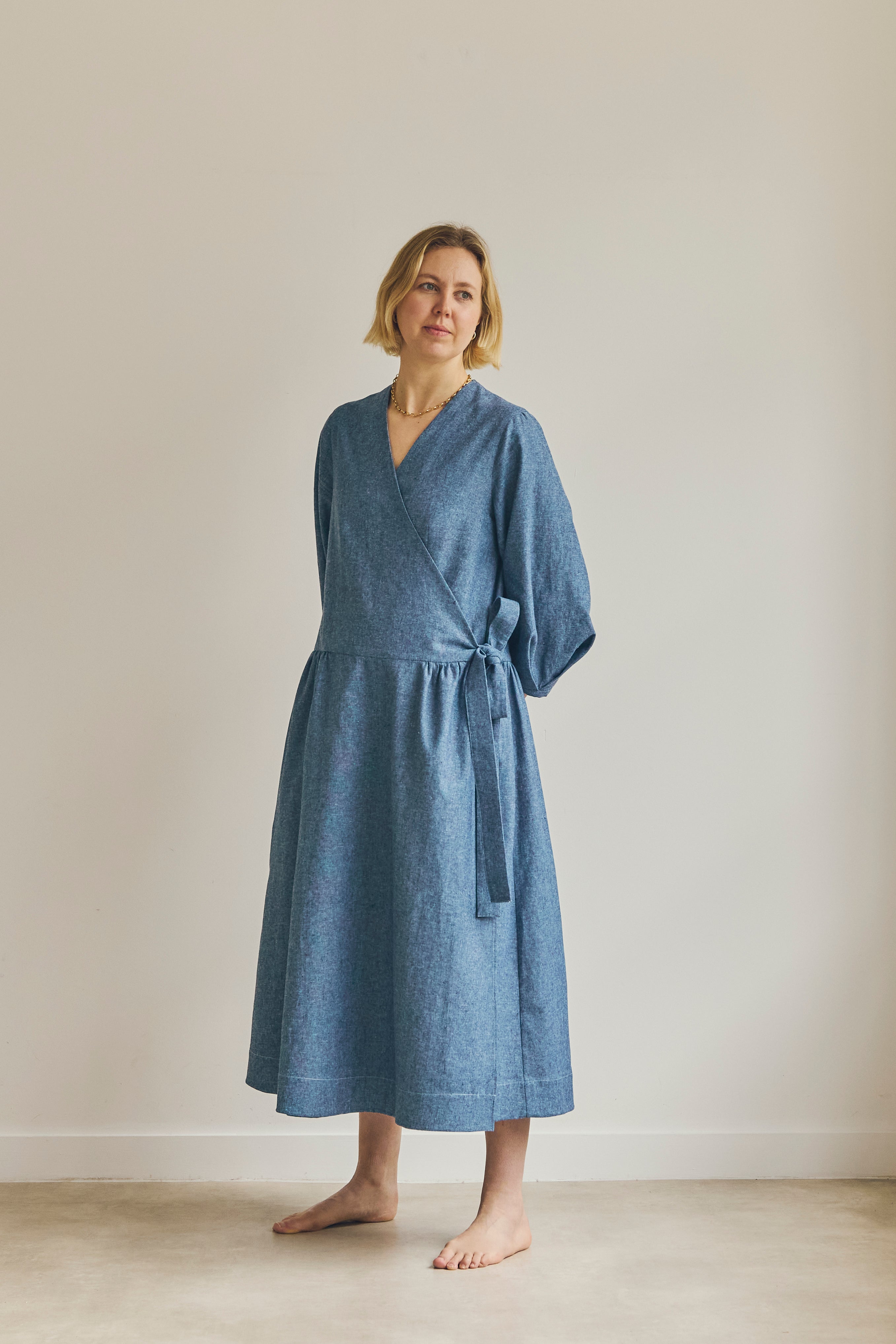linen wrap dress pattern Wren Wrap Dress